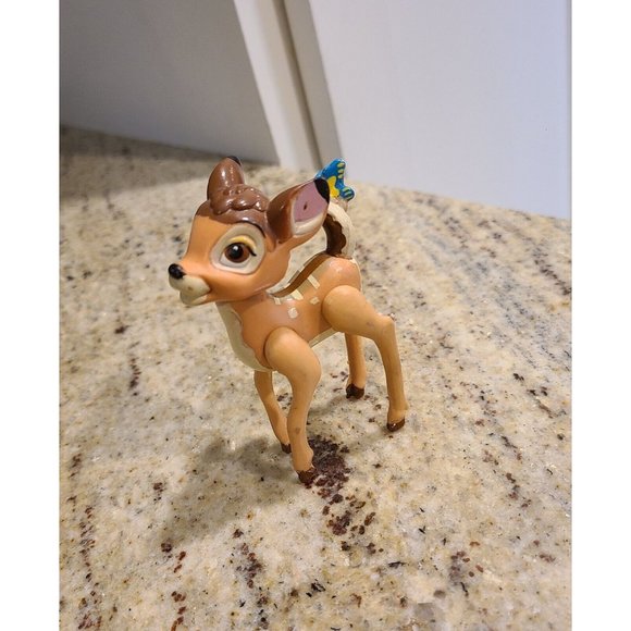 Disney Other - Vintage Walt Disney Bambi Deer with Blue Butterfly On Tail Figure 3" Cake Topper
